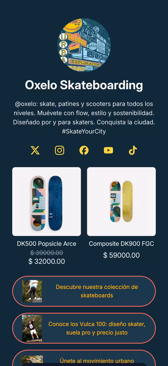 Vista previa de un perfil personalizado